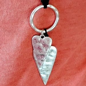 Double Heart Silver Necklace